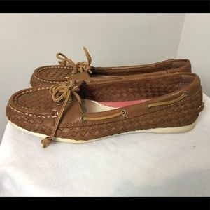 Sperry boat shoes woven leather size 8
